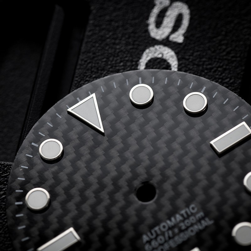 28.5mm Carbon fiber Watch Dial and Hands luminous for NH38 NH35 NH36 Movements