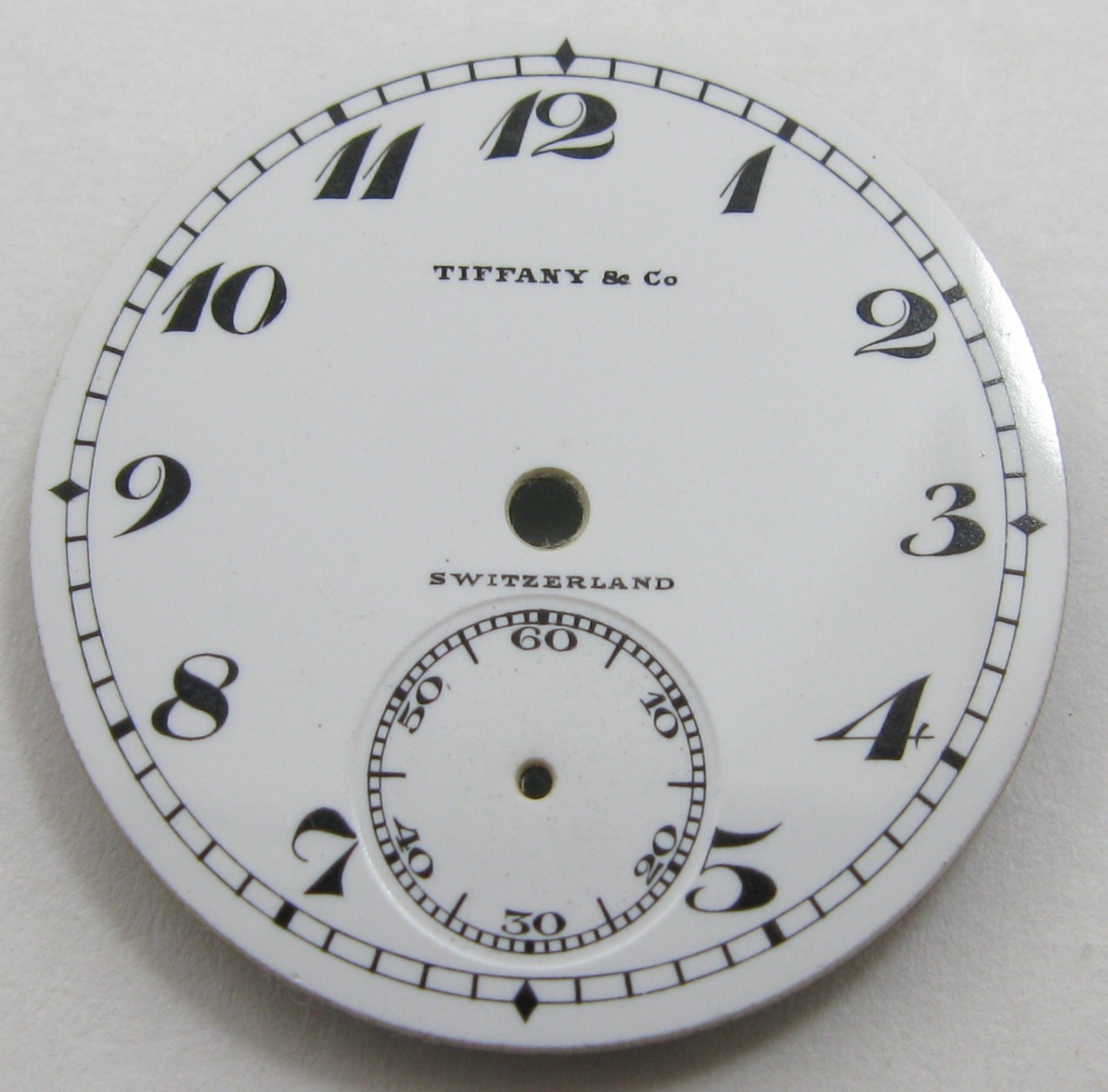Vintage Porcelain Tiffany & Co. Watch Dial ø 25.5 mm