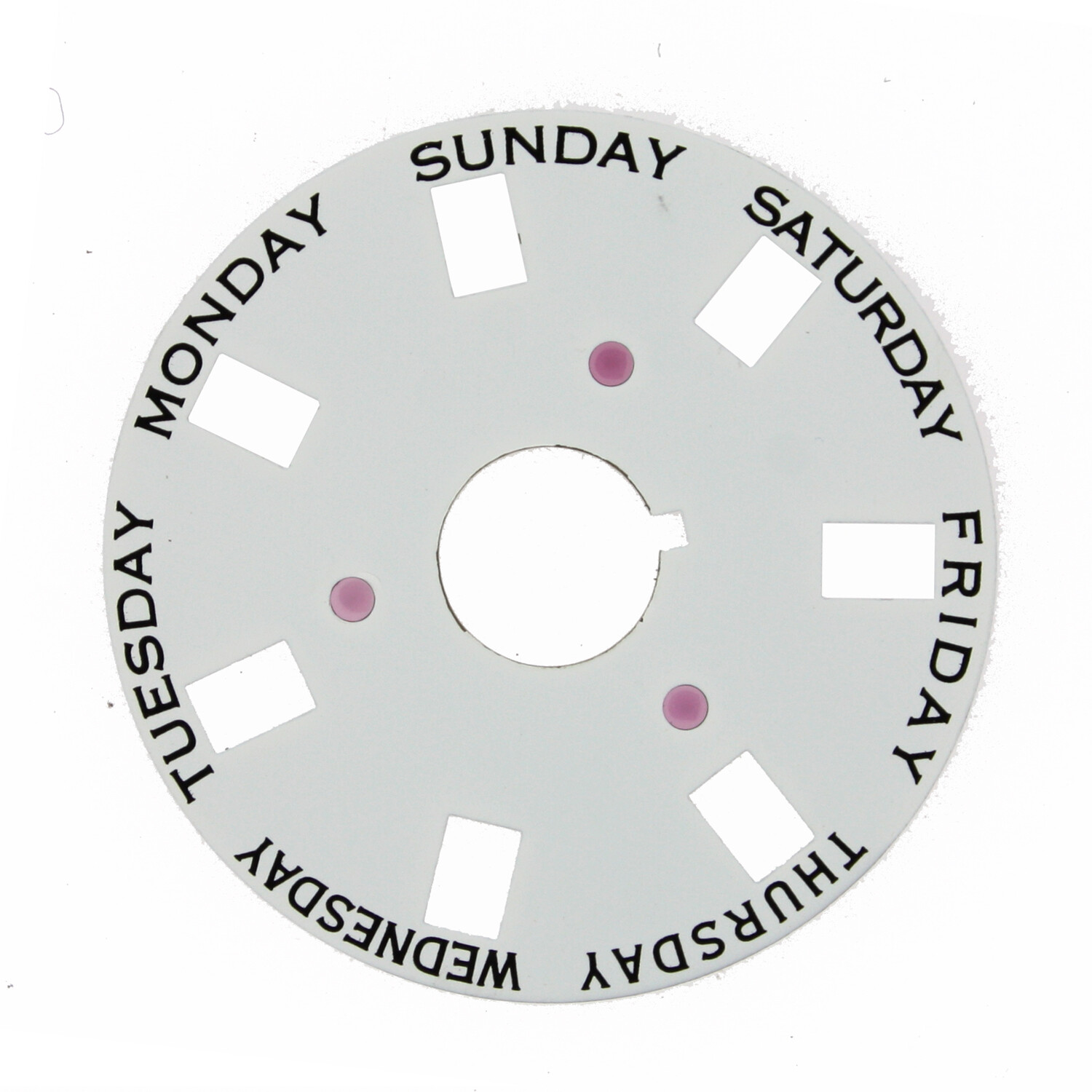 Calendar Day Dial Disc to fit Rolex Caliber 3055 White color