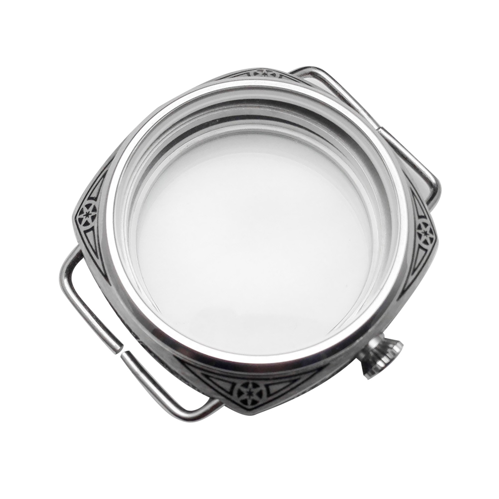 47mm 316L Stainless Steel Watch Case For ETA 6497 6498 ST36 Movement 26 mm Strap