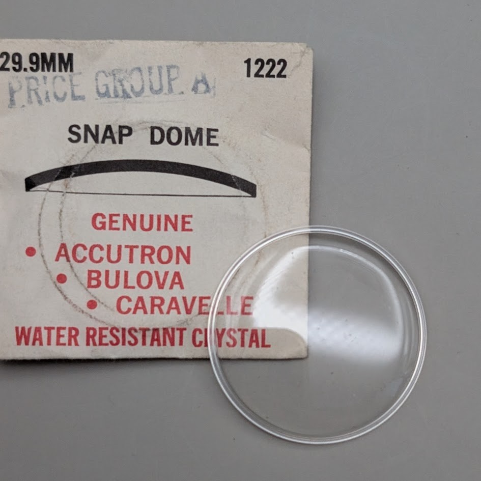 NOS Genuine Accutron Bulova Caravelle 1222 Snap Dome Crystal 29.9mm