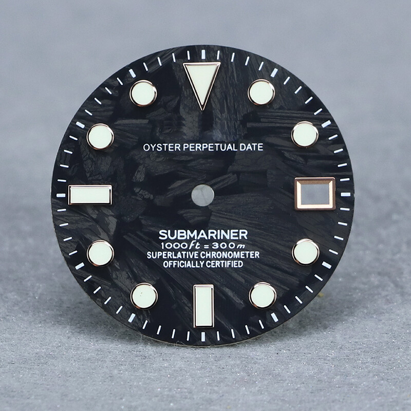 28.5mm carbon fiber dial MOD SUB for NH35 NH36 7S36 4R35 SKX007 BGW9 /C3 lume