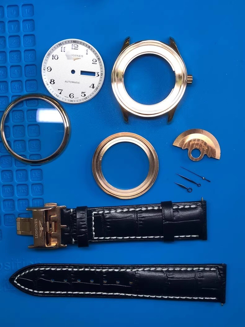 DIY For Master 755 Rose Gold Case Set Fit 2836 2846 Movement Sapphire