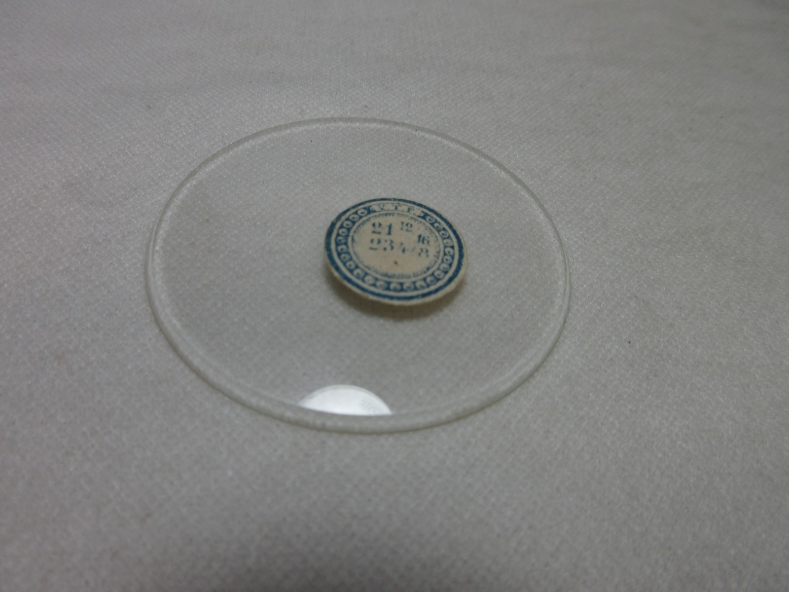 THICK GLASS POCKET WATCH CRYSTAL WATCHMAKER SIZE 21 12/16 REPLACEMENT PART #M21