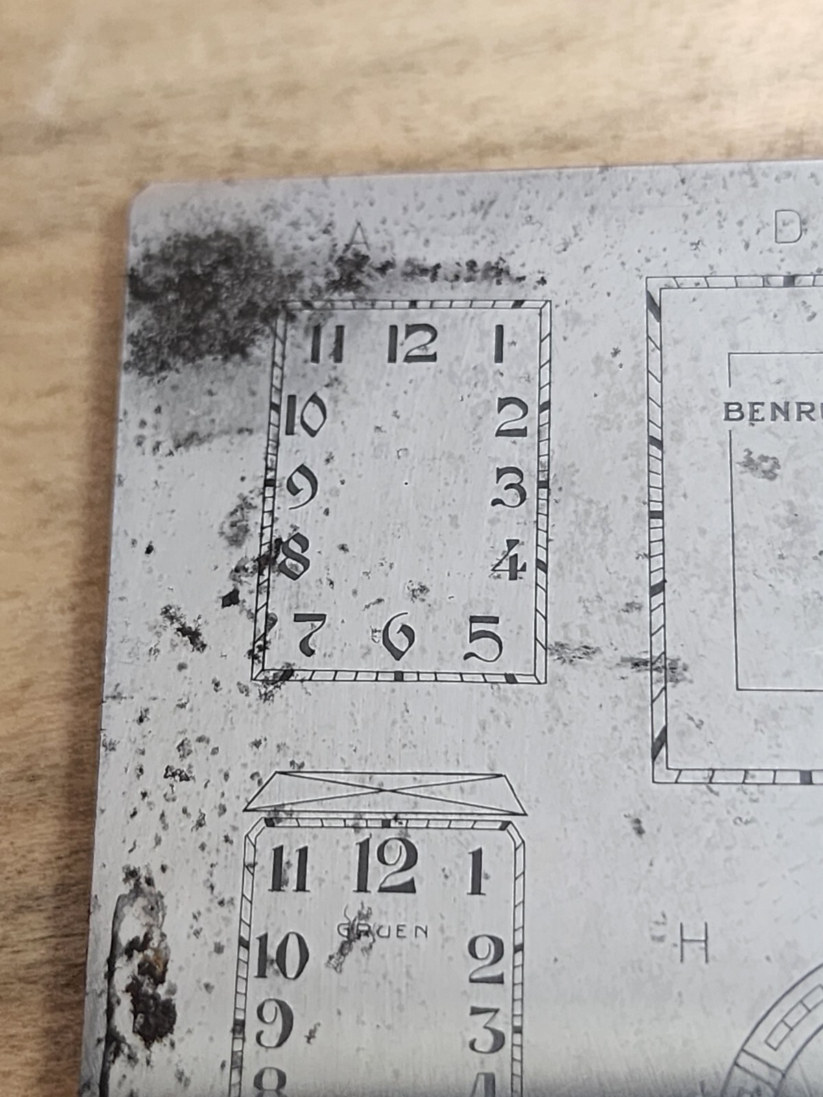 Vintage Multi Dial Printing Plate Benrus Gruen Hamilton Elgin Waltham T989