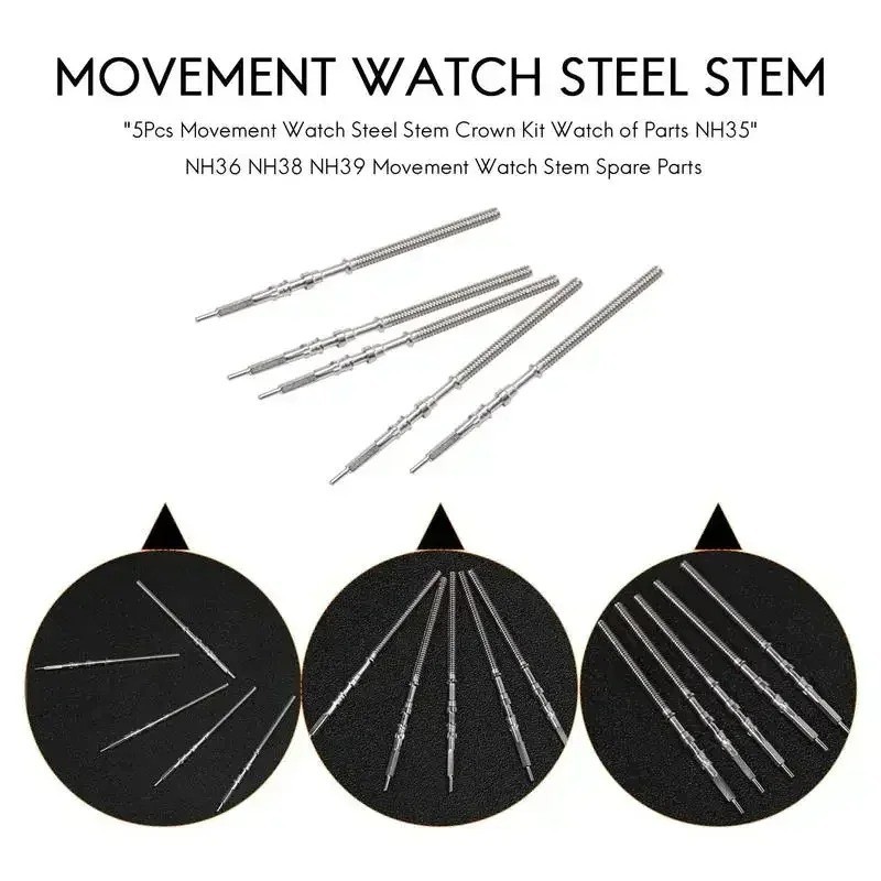 Stainless Steel Watch Stem Crown For NH34 NH35 NH36 NH38 NH39 Automatic Parts