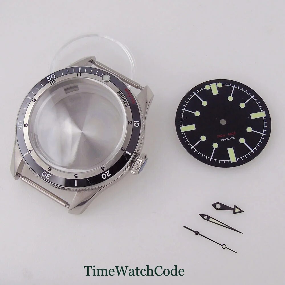 Diving Watch Case for NH35 ETA2824 PT5000 20ATM Double Bow Sapphire Crystal 40mm