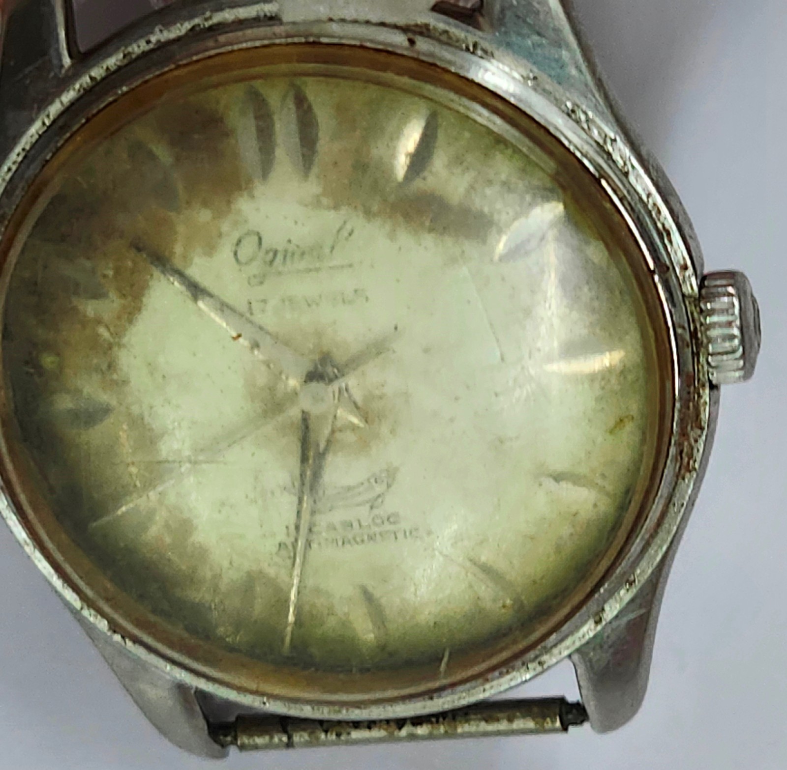 Vintage 1950s Ogival 17 Jewels Manual Swiss Watch – Stainless Steel – For Parts/