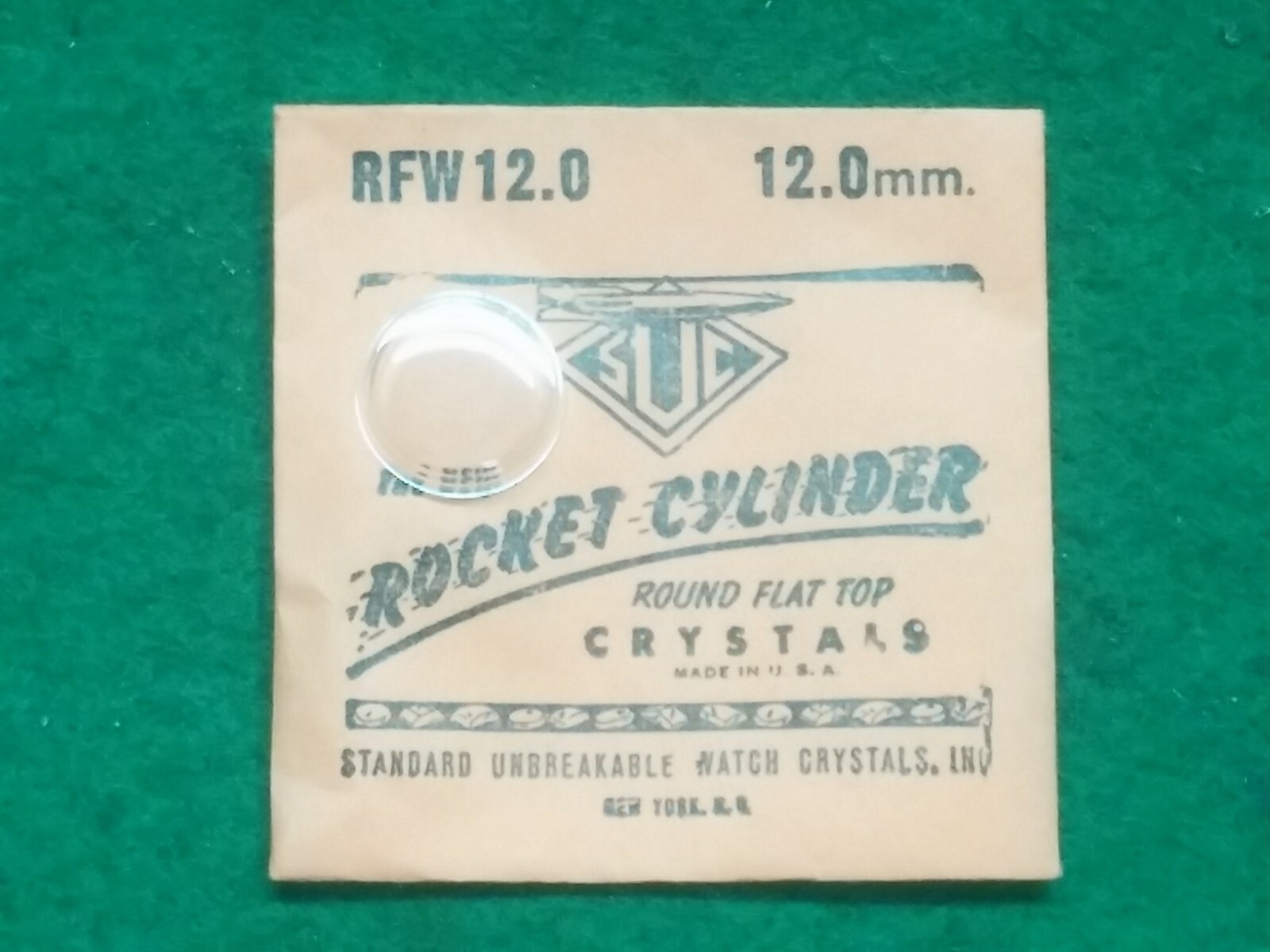 S.U.C. RFW “Rocket Cylinder” Round Flat Top Acrylic Watch Crystal–Choose Size