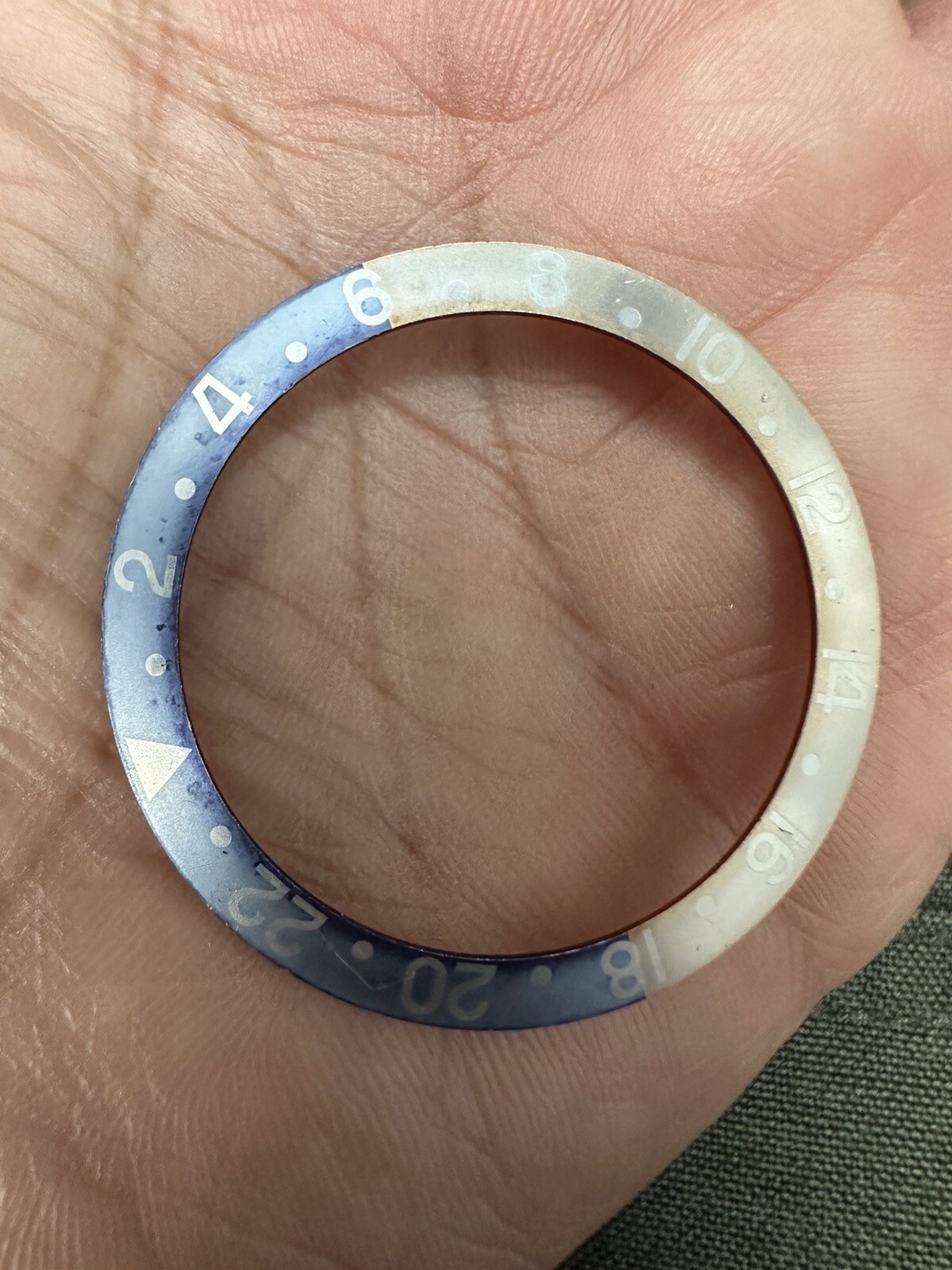 Genuine Rolex GMT 1675 Faded Ghost Pepsi Bezel Insert