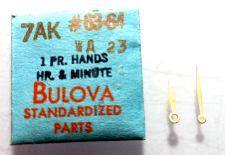 Bulova 7AK Watch Hands White Alpha 23 watch part #63-64 “SEE INTERCHANGE”
