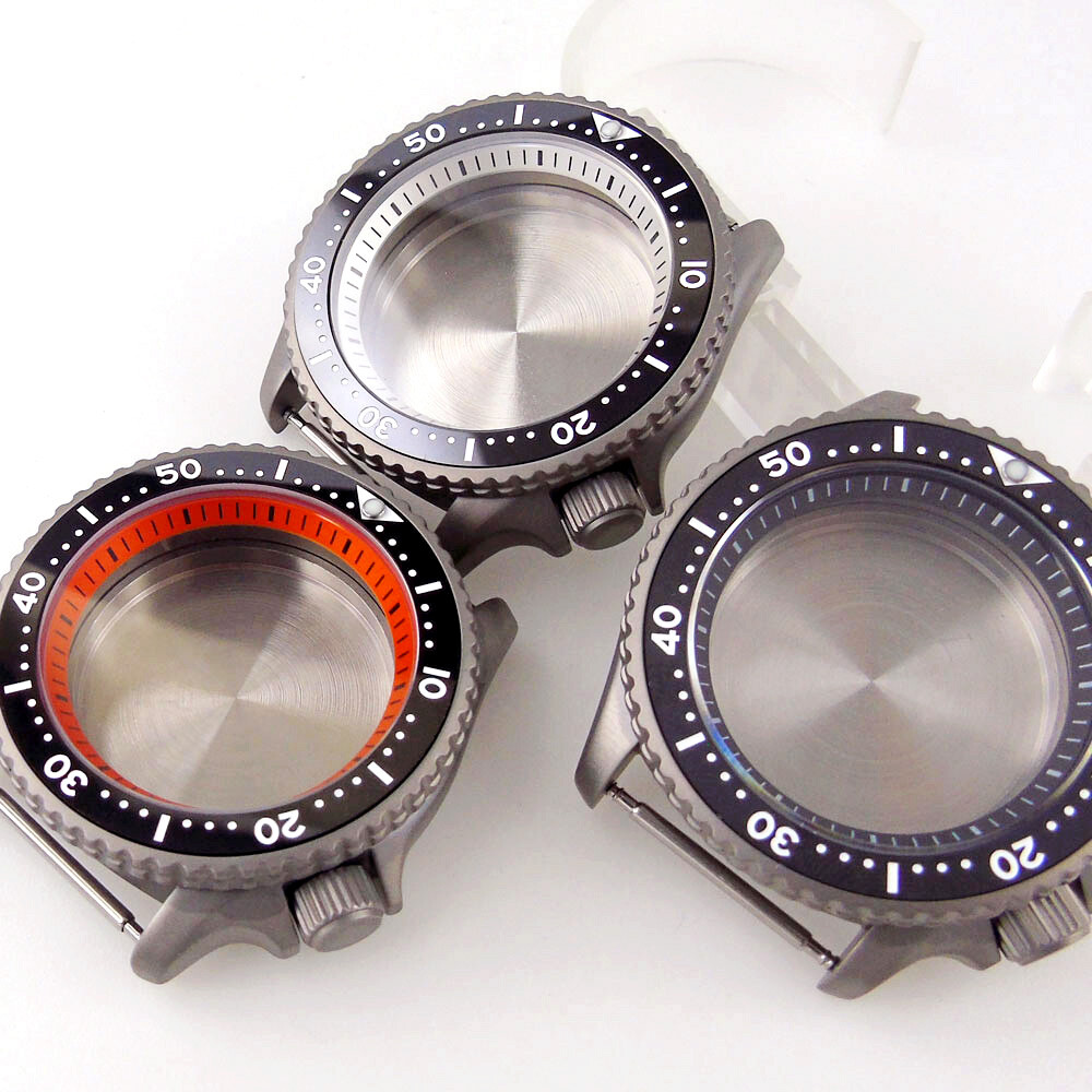 Titanium 41mm Sapphire Glass Watch Case 20ATM Diver Fit NH34A NH35A NH36A SKX007