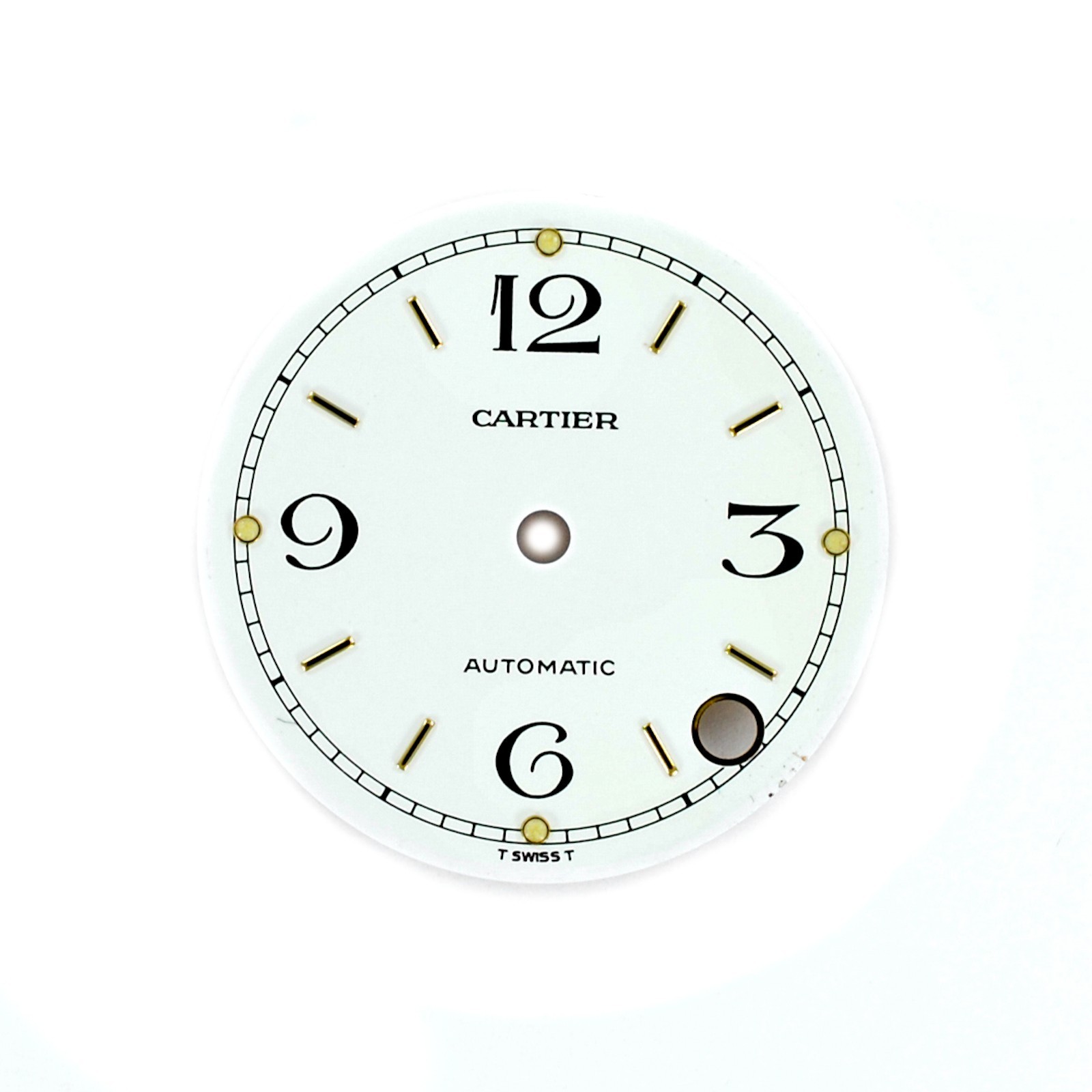 Original Cartier Pasha Arabic Numerals & Gold Sticks White 25 mm Dial