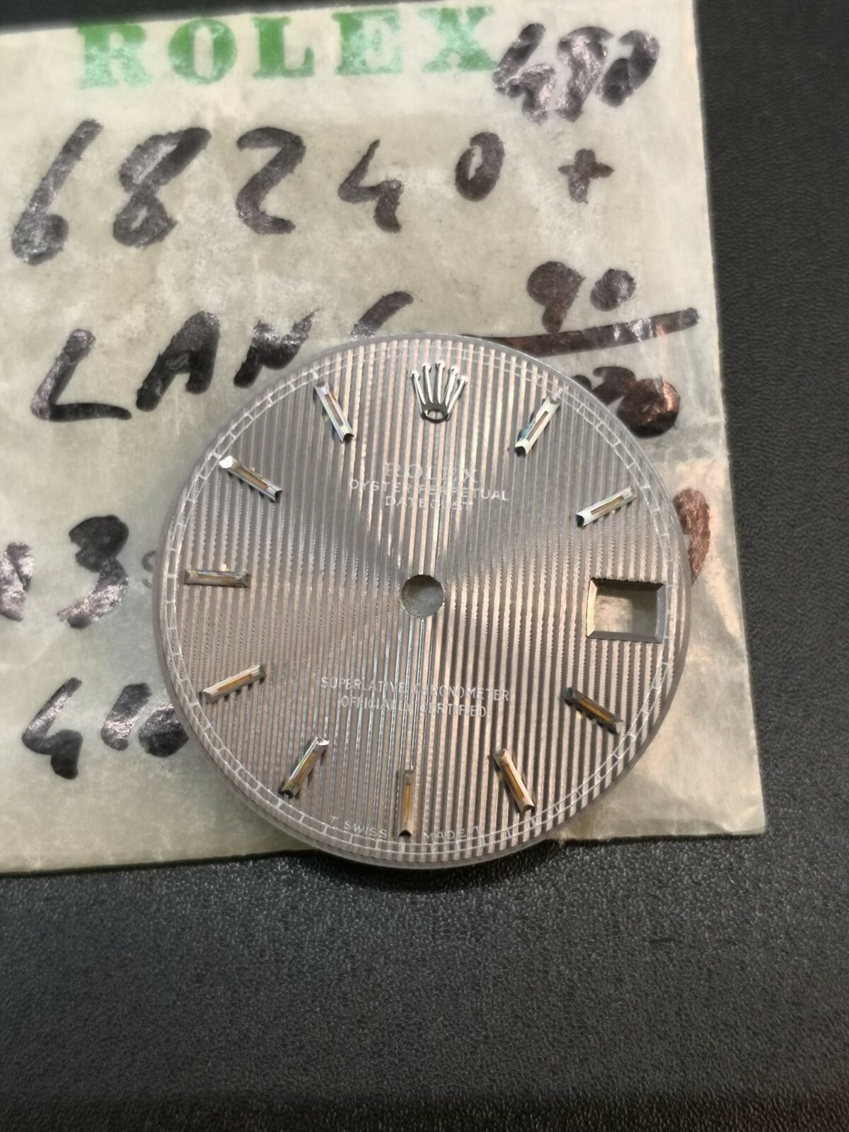 Original Rolex Dial Size 24mm Rhodium White Gold Indexes – Datejust Dial