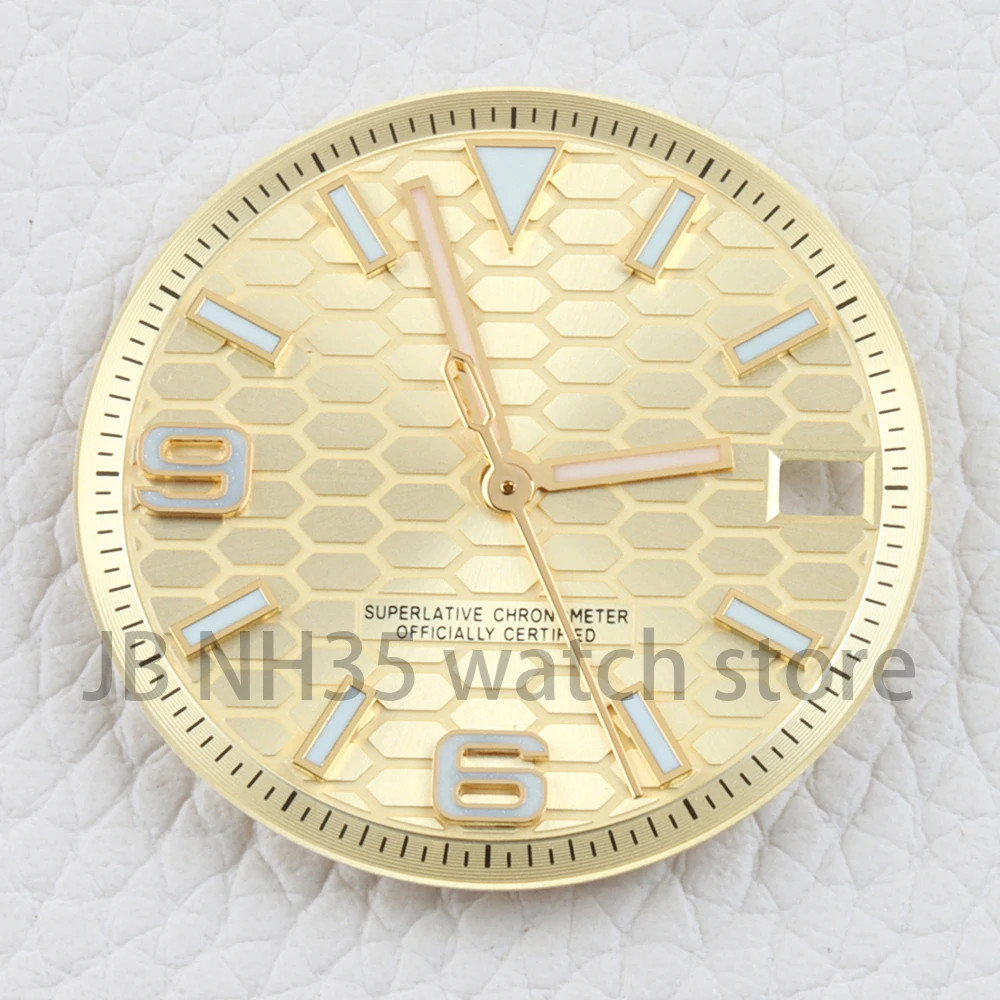 NH35 Watch Dial and Hands Blue Luminous 28.5Mm Watch Face for NH35 NH36 Movement