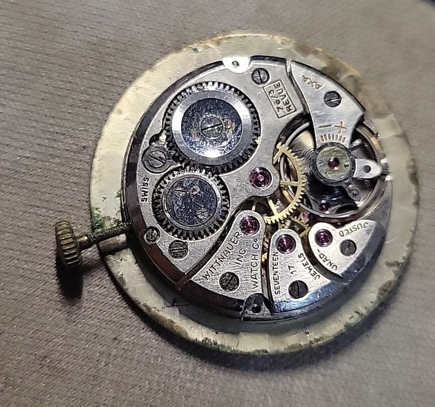 Vintage Wittnauer 76/3 Revue Mens Watch Movement Running