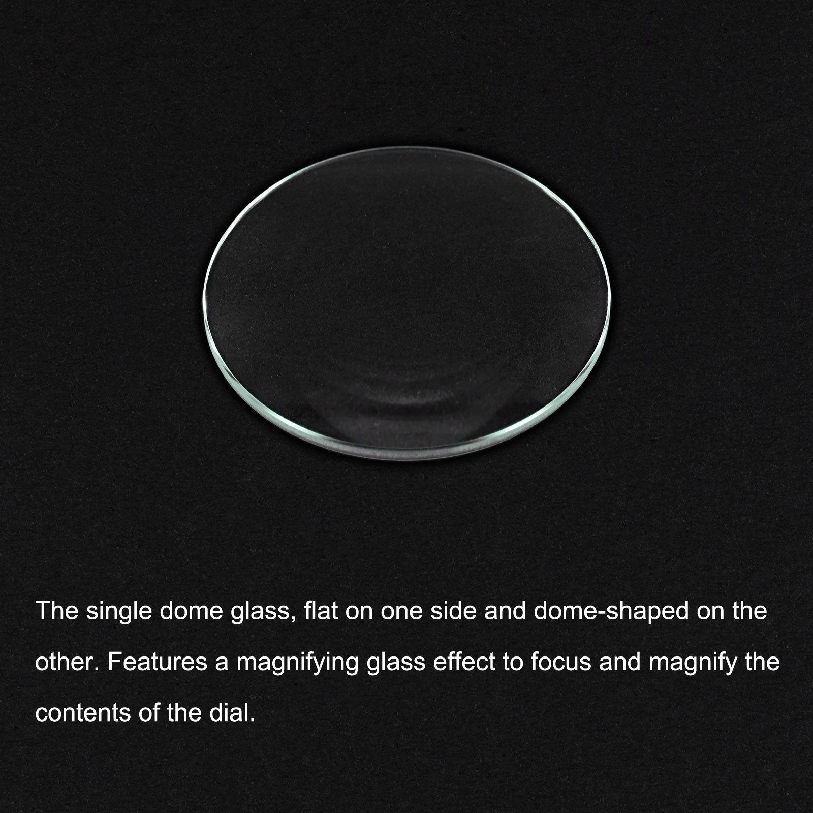 8Set 33.5mm Dia Watch Glass Crystal Len Single Dome Round 1.5mm Edge Thickness