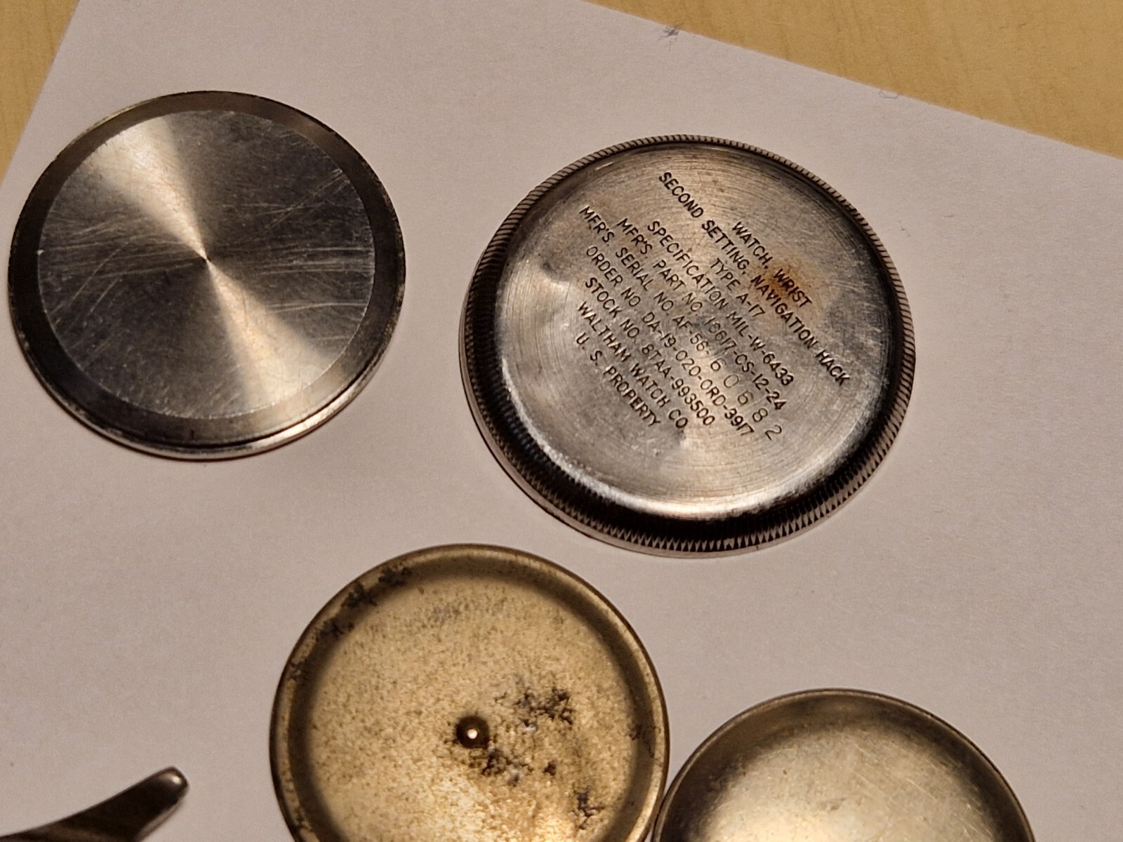 Military US Vintage Vietnam war Watch case part Bulova Elgin Waltham Benrus USA.
