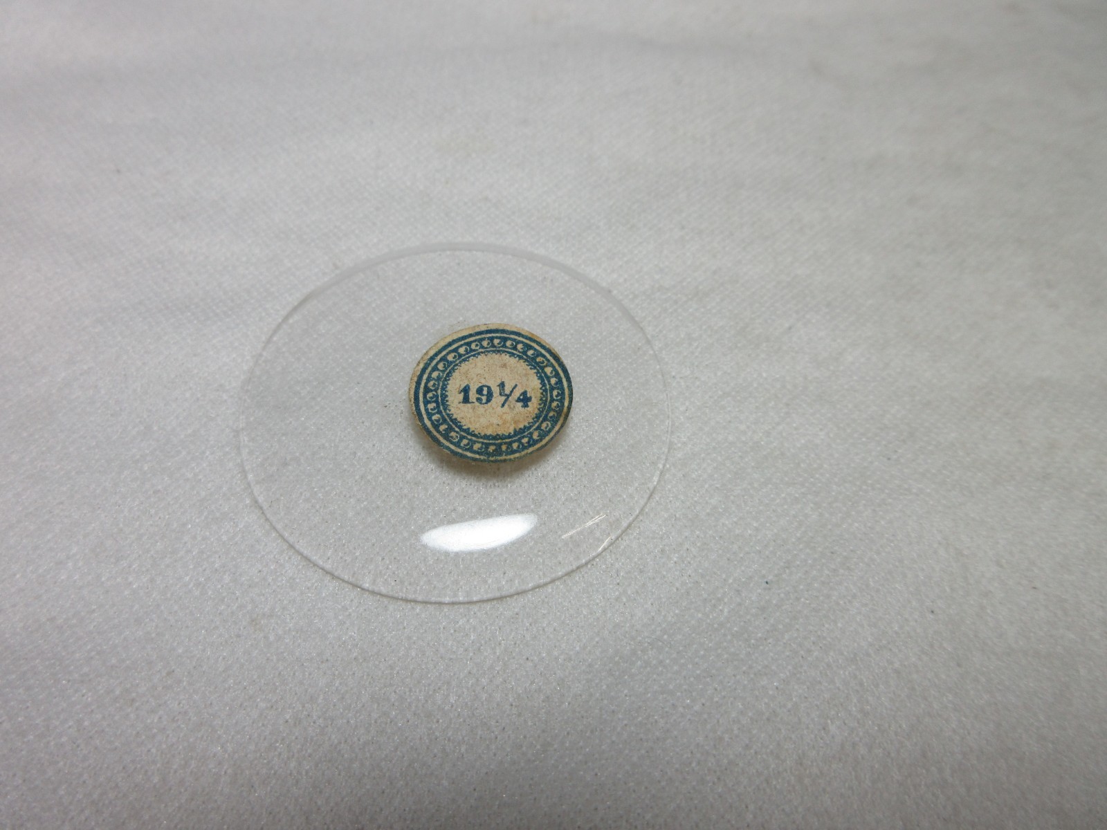 GLASS POCKET WATCH CRYSTAL NEW OLD STOCK 19 1/4 REPLACEMENT DOME PART #431