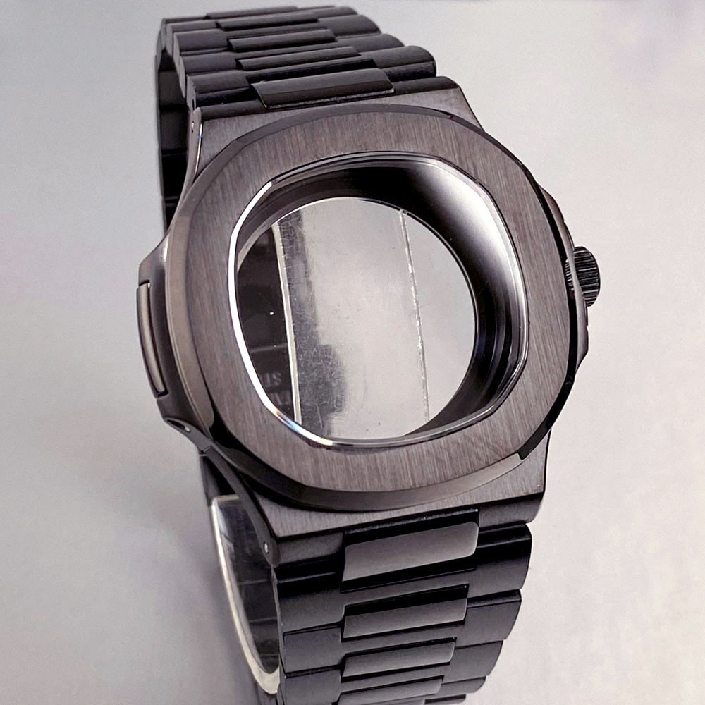 NH35A 40mm Square Watch Case Sapphire Crystal for NH36 NH38 NH70 Waterproof