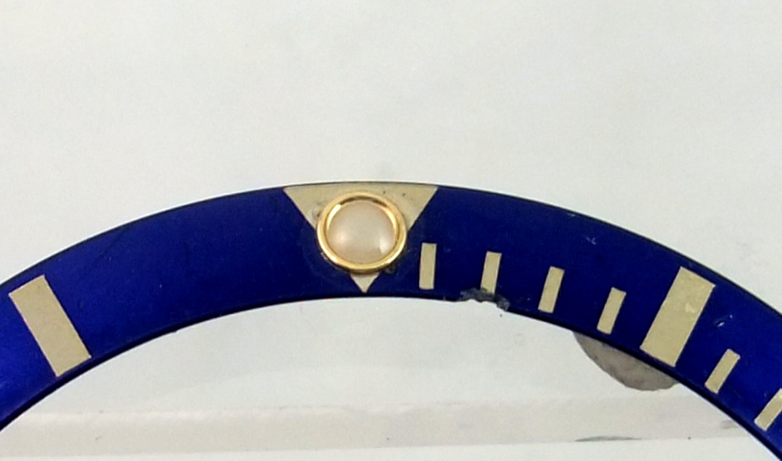 Rolex Submariner Watch Bezel Insert 18k Yellow Luminova Blue 16613 16803 16618