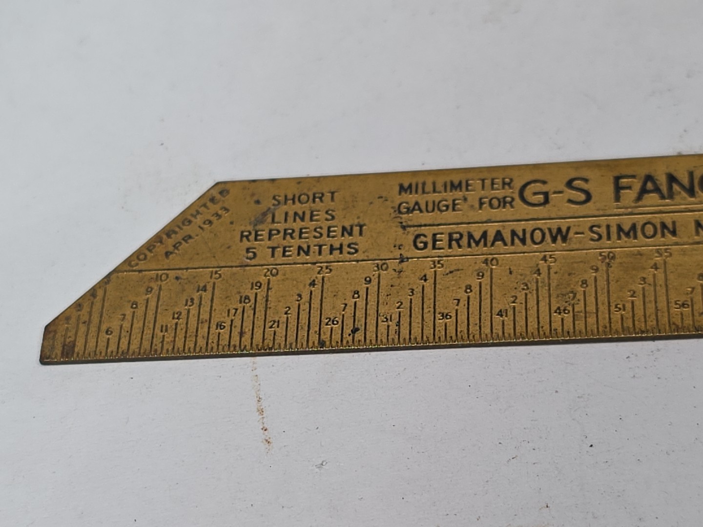 Vintage GERMANOW-SIMON WATCH MAKERS GAUGE FOR G-S FLEXO Not For Round CRYSTALS