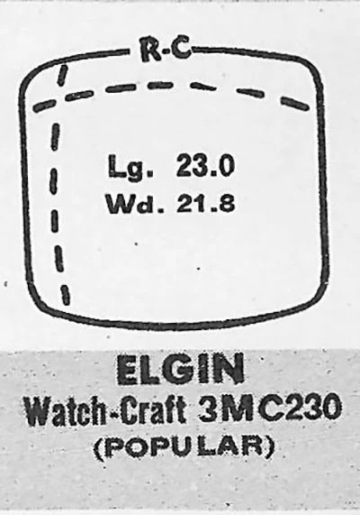 ELGIN : 4508, 4508A & 4508G – Tonneau w/Radius Corners 23.0mm x 21.8mm