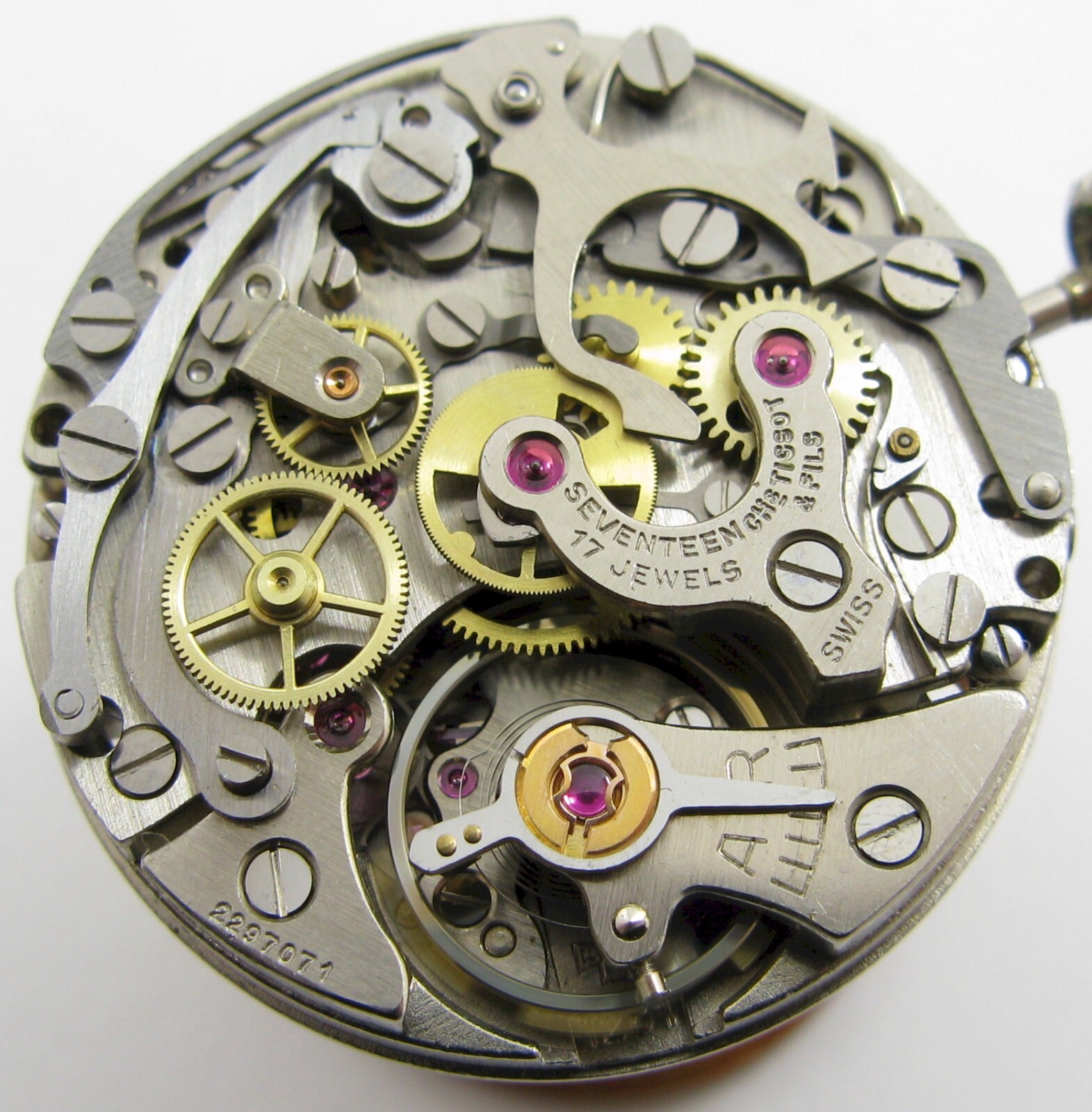 Tissot Lemania 1281 chronograph 3 registers 17 j. Watch Movement for project …