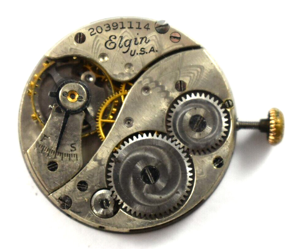 Vintage Elgin Manual Wind 430 6/0s 7J Hunting Watch Movement lot.fb