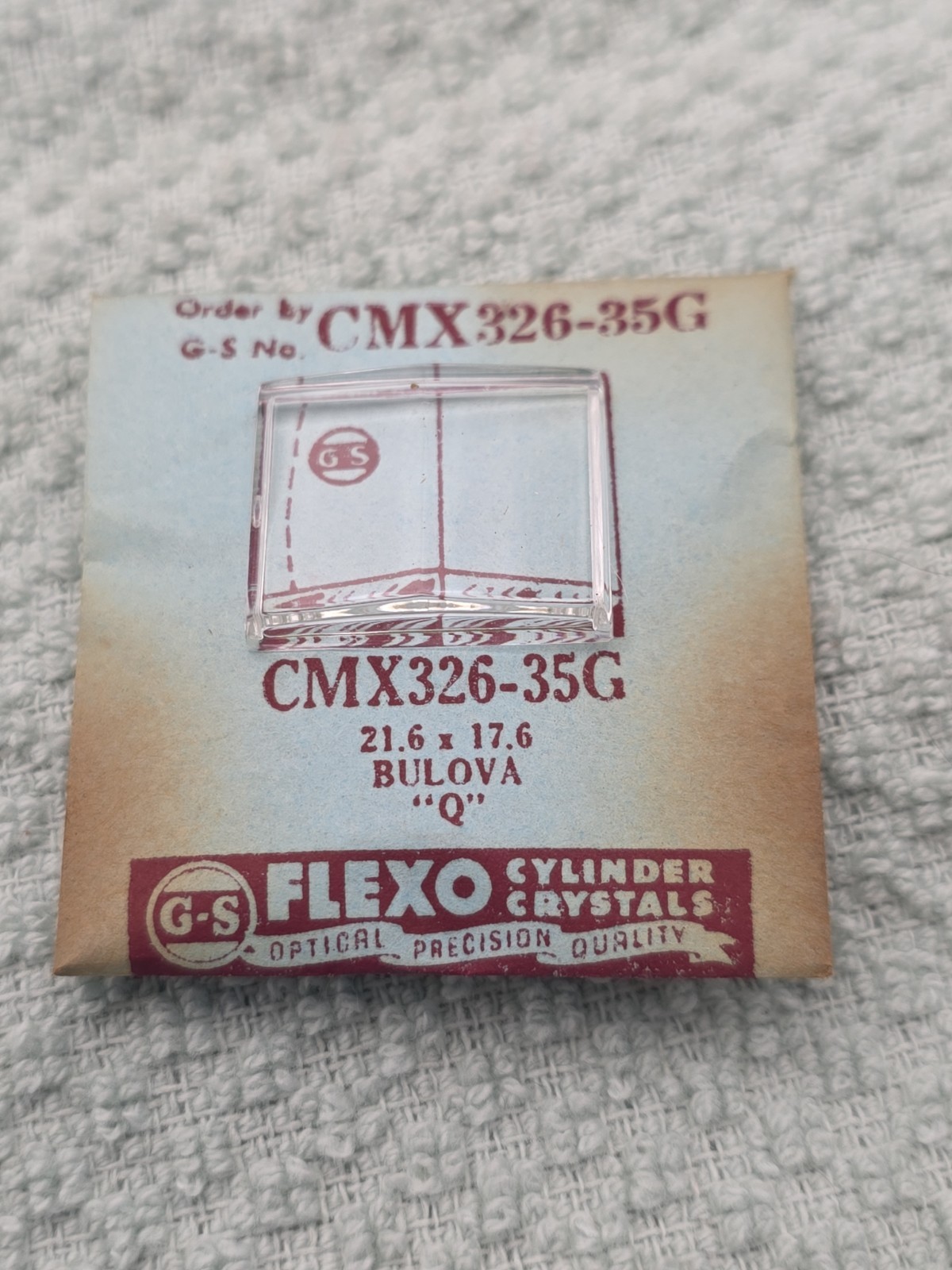 G-S Watch Crystal CMX326-35G Bulova “Q” 21.6X17.6
