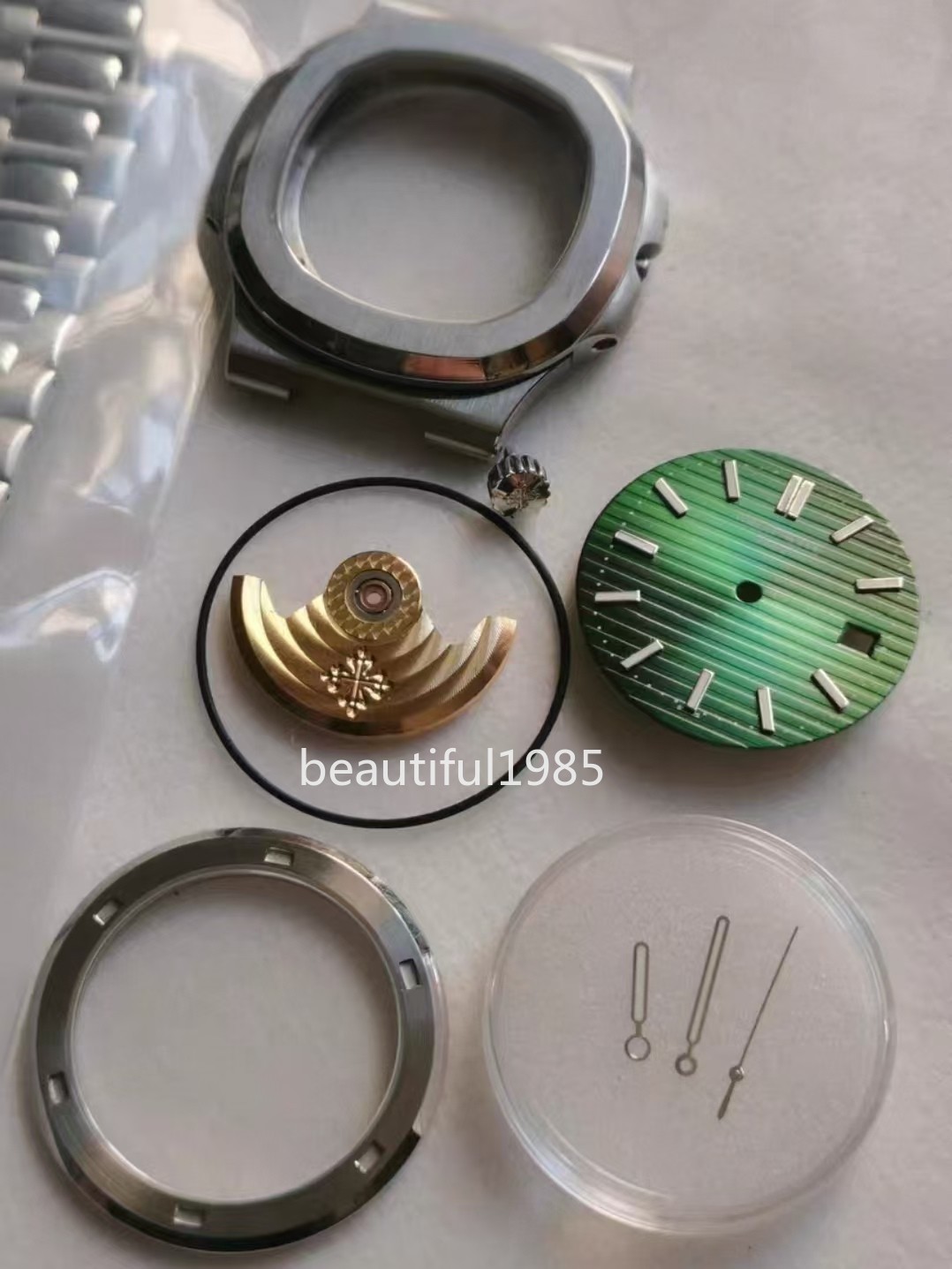 DIY Watch Part Kit for 2824 Nautilus 40mm SS Watch Case+Dial+Hands+Steel Strap