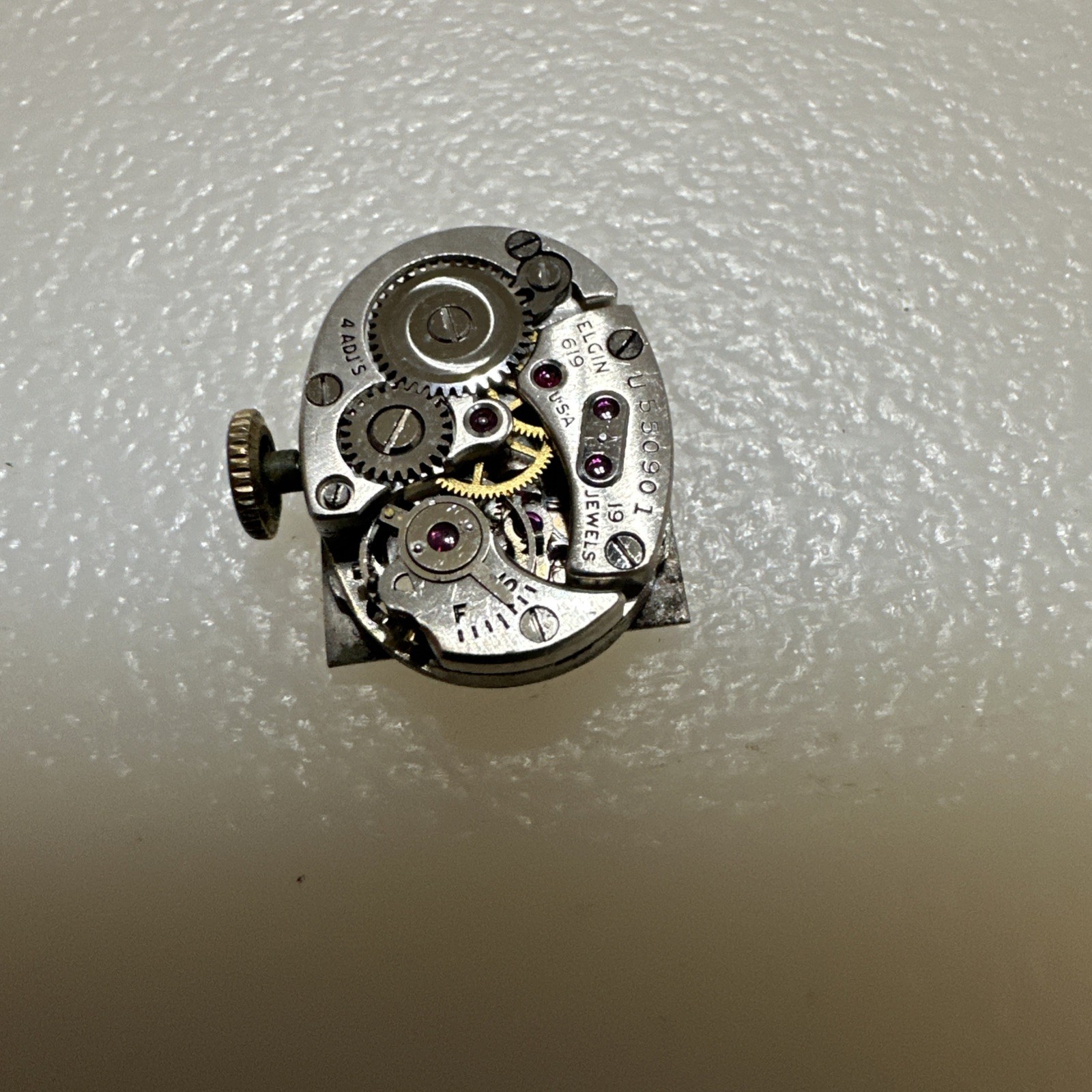 LADIES LADY ELGIN 19J 650 WRIST WATCH MOVEMENT Complete W Dial,Hands