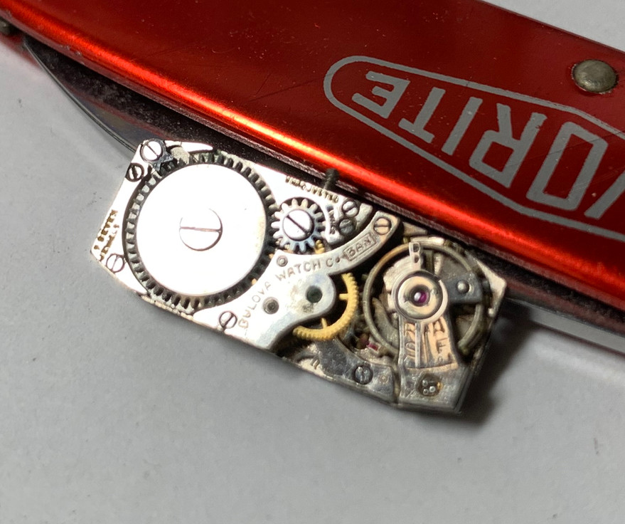 1934 Bulova Ladies Swiss Caliber 3AN 7J Baguette Shape Movement Dial Hand- Parts