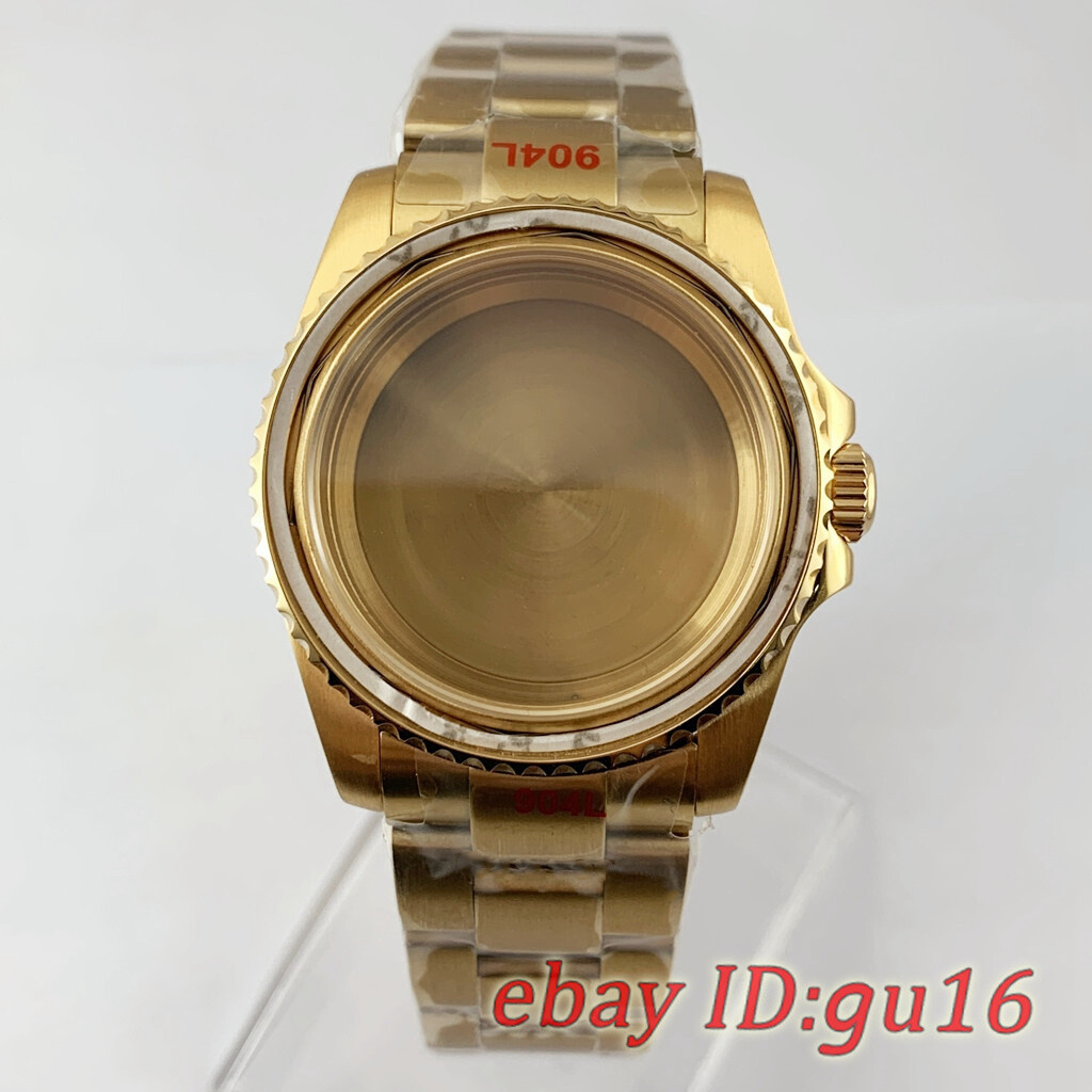 36mm Gold Watch case Ceramic bezel Fit NH35 NH36 Miyota 8215 ETA2836 2824 PT5000