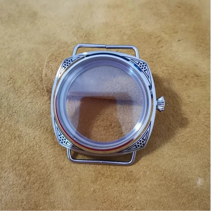 47mm Engraved Watch Case 316L Stainless Steel Fits ST3600 ST3621 ETA 6497 6498