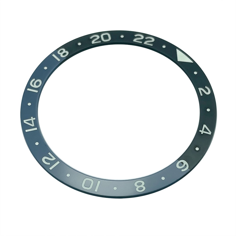 SKX007 Mod Flat Ceramic Bezel Insert 38mm Black Blue 24H GMT with C3 BGW9 Lume