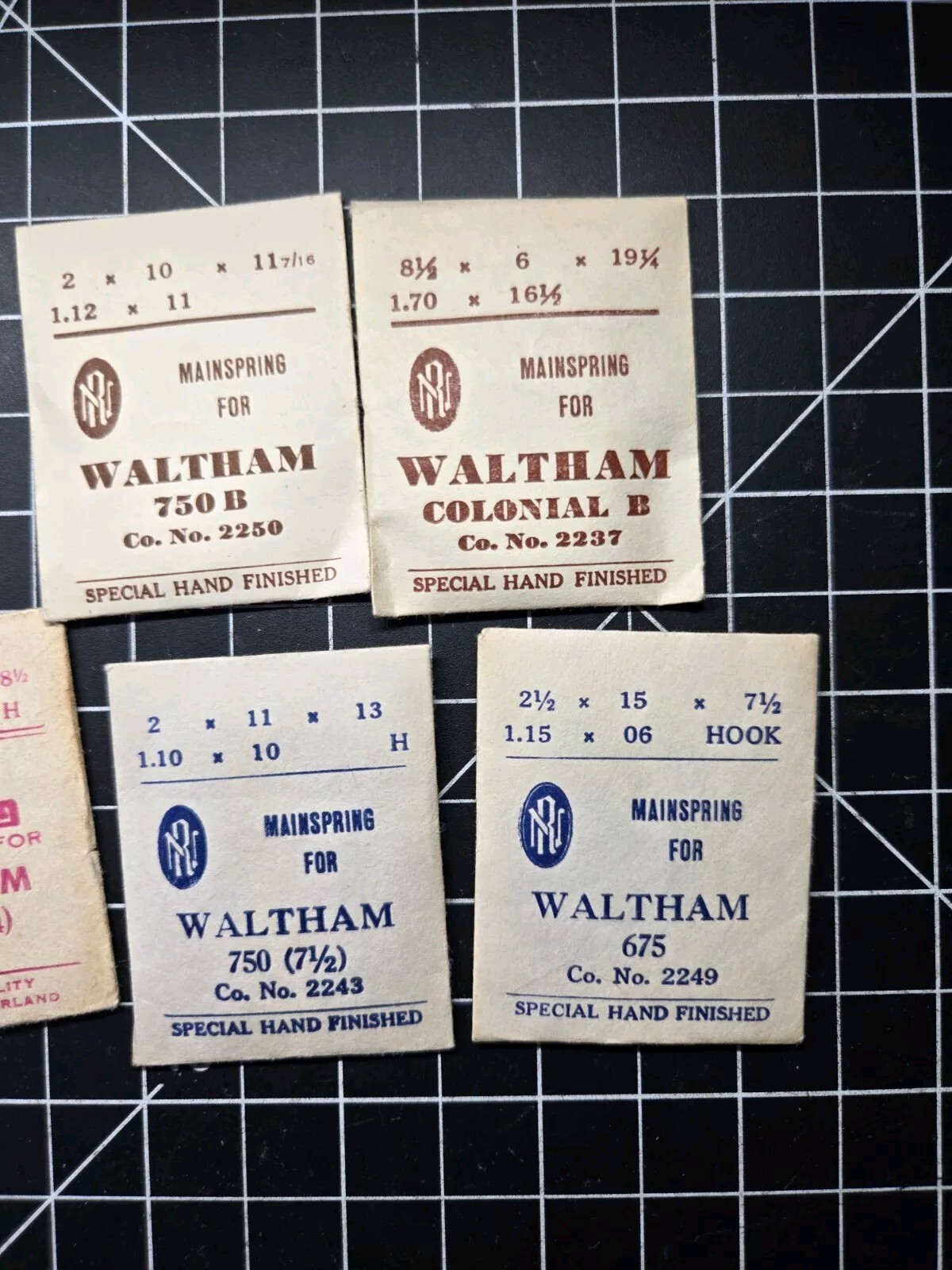 waltham pocket watch mainspring lot 750 b colonial 2237 2250 870 2242 675 2249