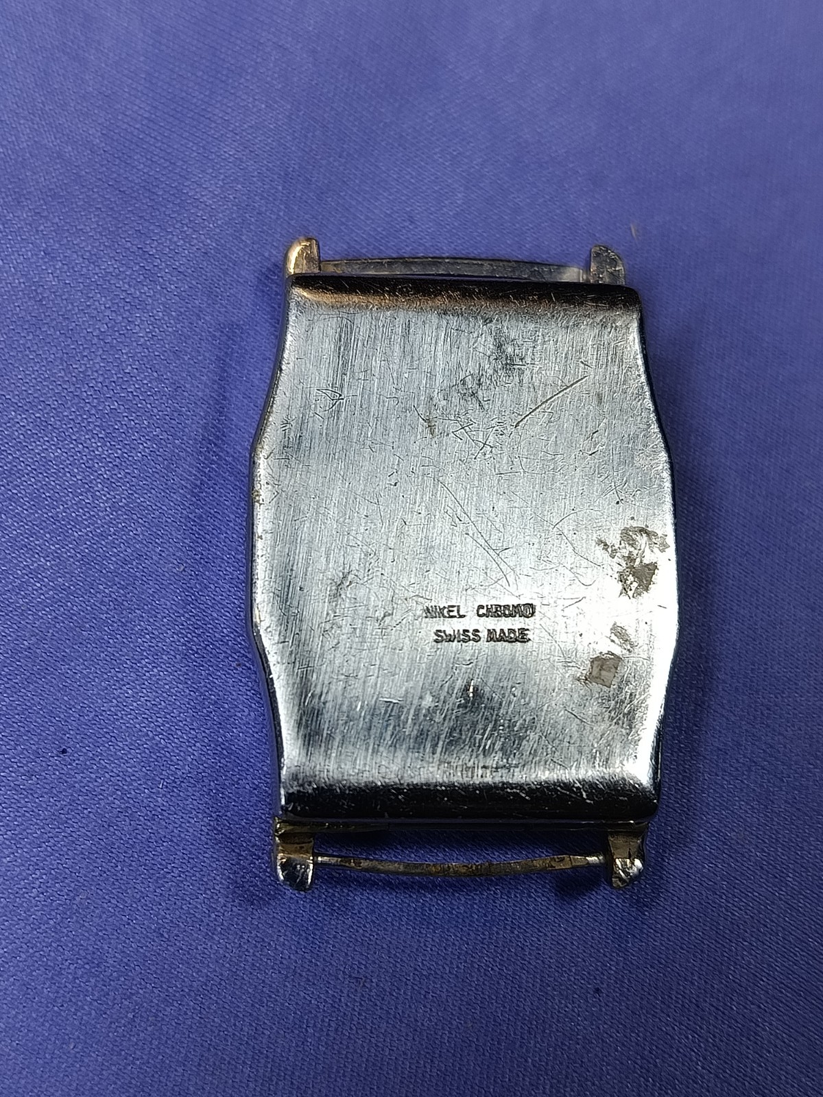 Chrome Plate Jump Hour case.Size 22.5×25.5mm.takes Movement 23.5mm