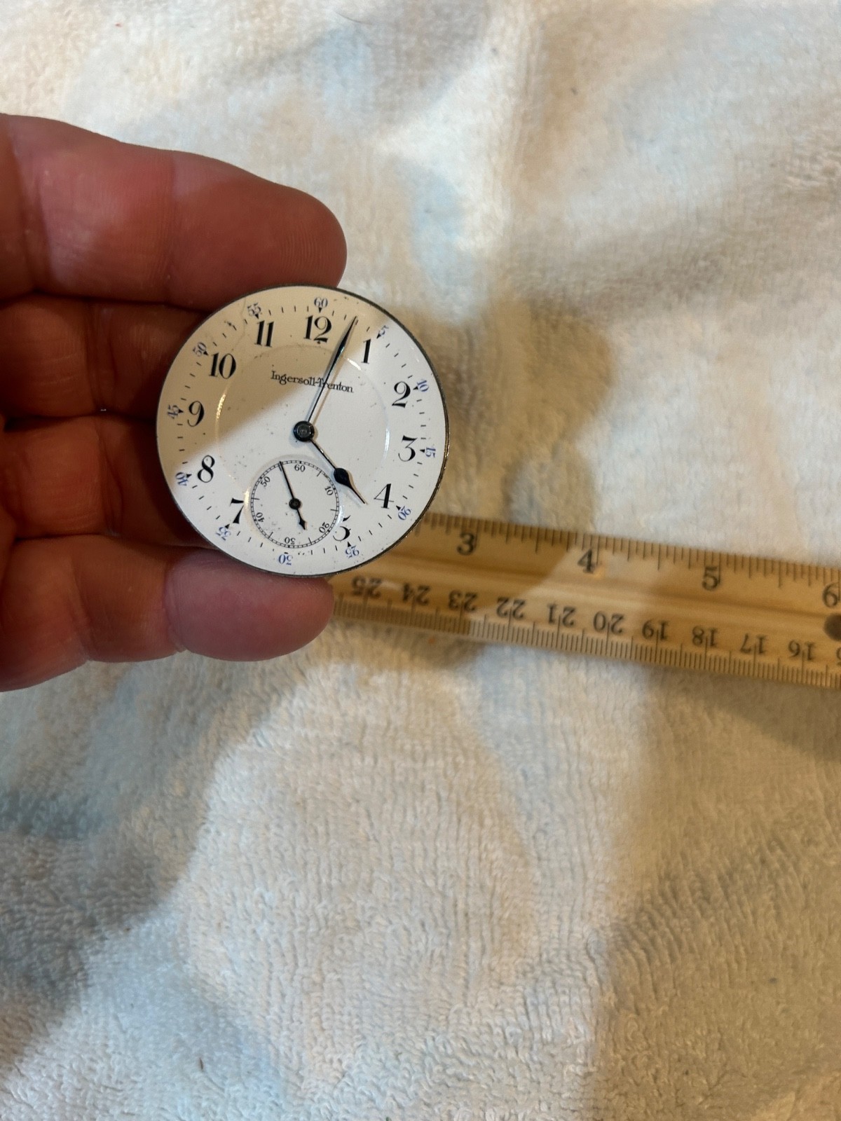 Ingersoll Trenton 15 Jewel 3 Finger Bridge Pocket Watch Movement Sunk Dial