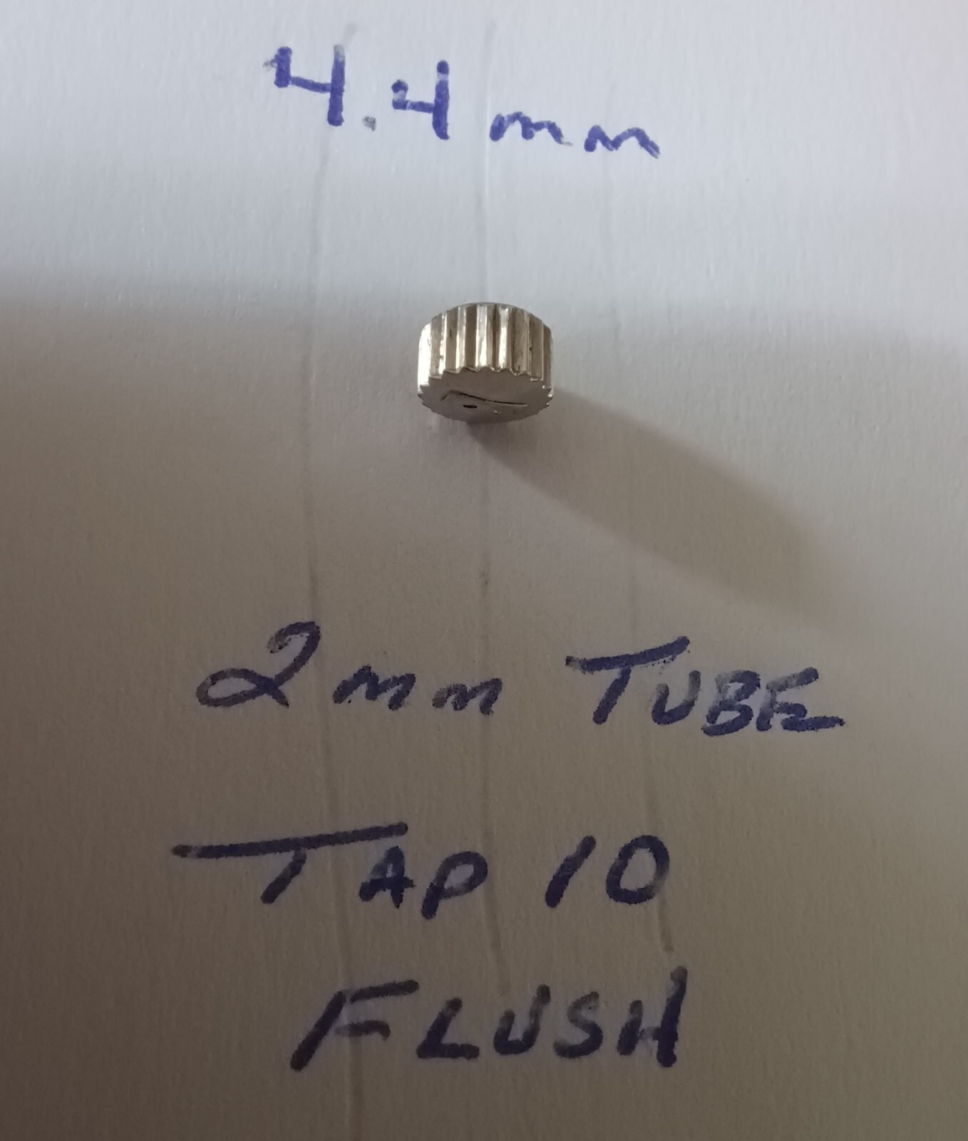 Vintage Original Technos Stainless Steel Waterproof Crown 4.4mm Tap 10 Tube 2mm