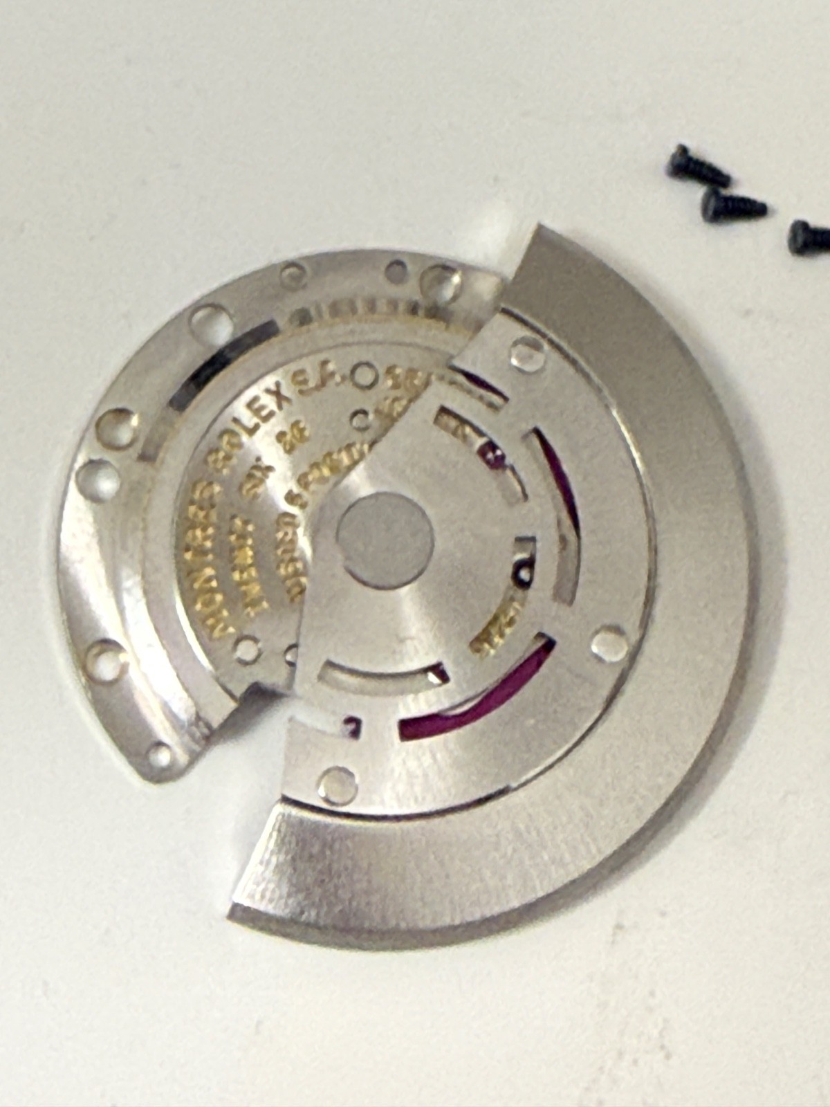 Genuine Vintage Rolex Cal 1556 Rotor Automatic bridge Complete perfect + screw
