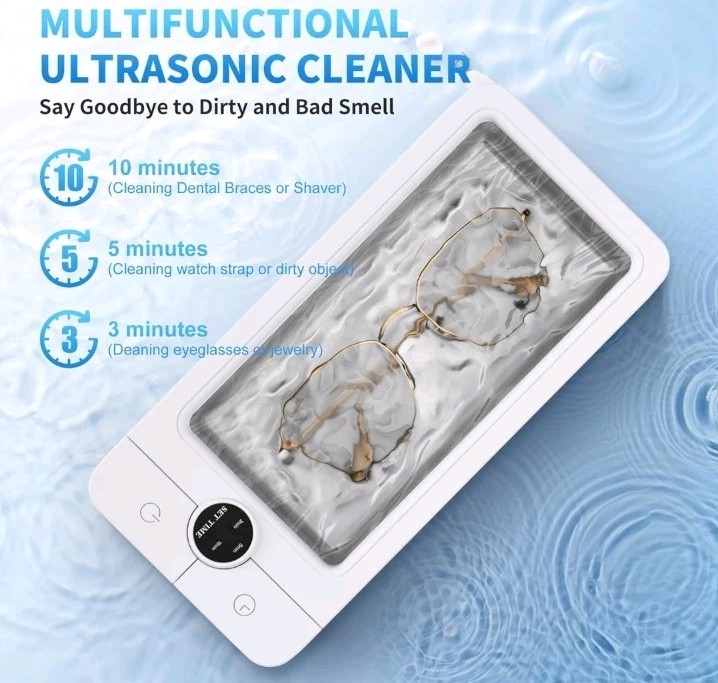Ultrasonic Jewelry Cleaner, 50KHz Professional Jewelry Cleaner Mach… Fast Ship