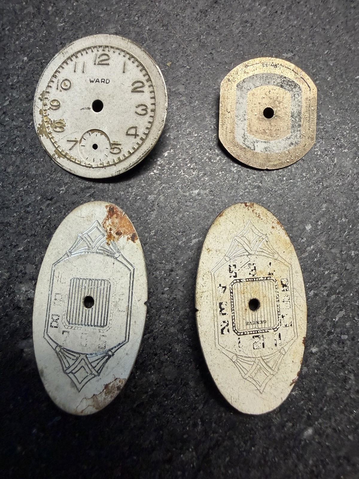 Watch Dial Lot 47 Pieces Bulova Elgin Waltham Gruen Art Deco Parts