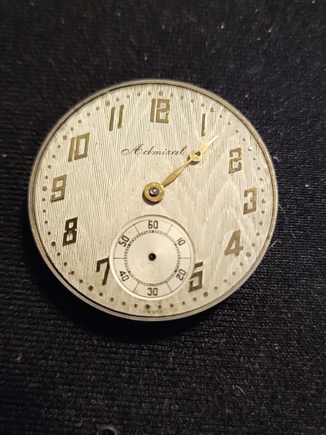 Vintage Admiral Tacy Watch Co. 6 Jewels 2 Adjustments Swiss Pocket movement