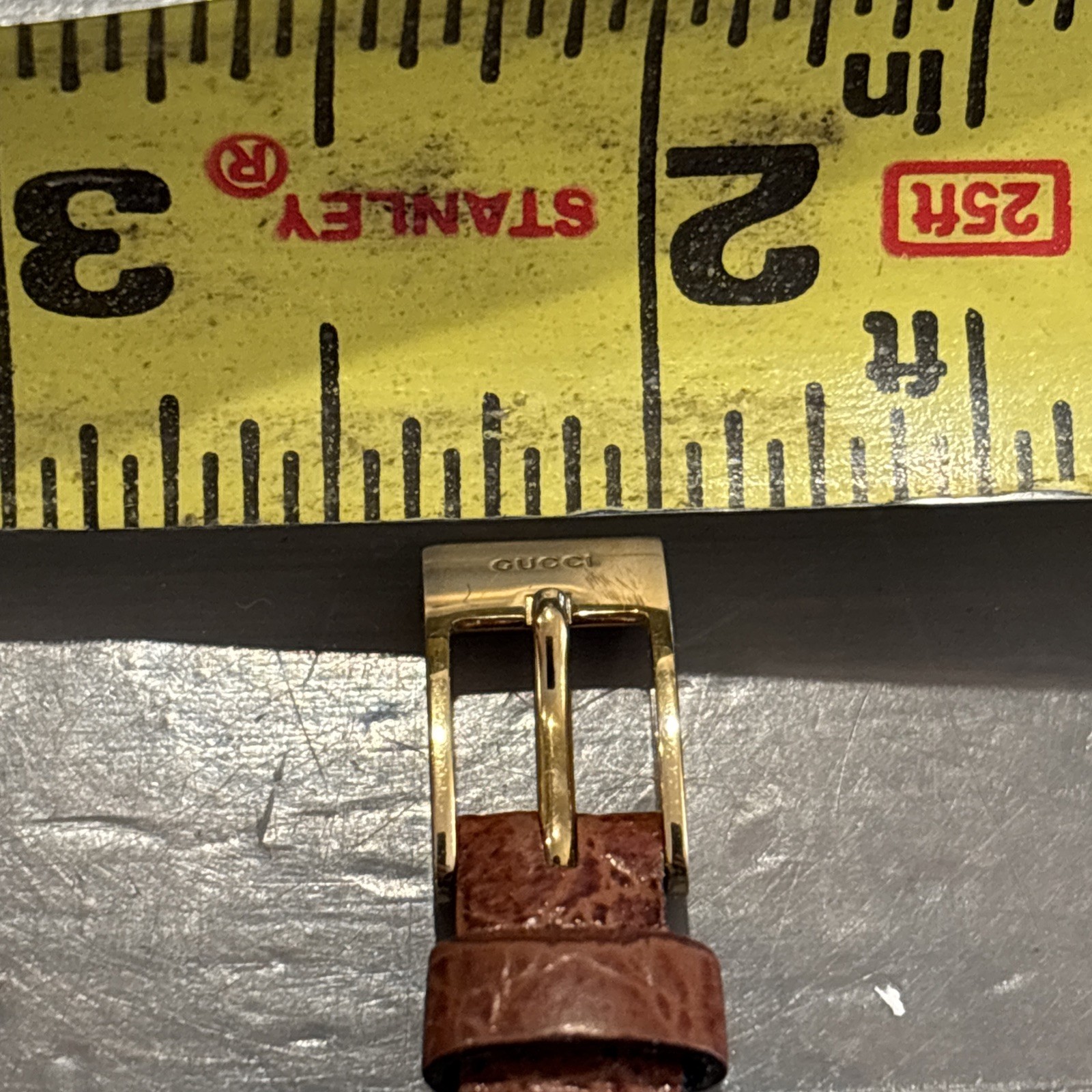 Original Vintage Gucci Strap End Gold Tone Buckle Swiss Made For Watch Band