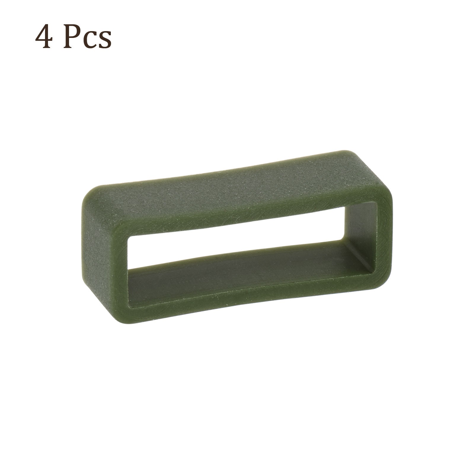 4pcs Watch Band Loop 22mm Width Rubber Watch Holder Dark Green Silicone