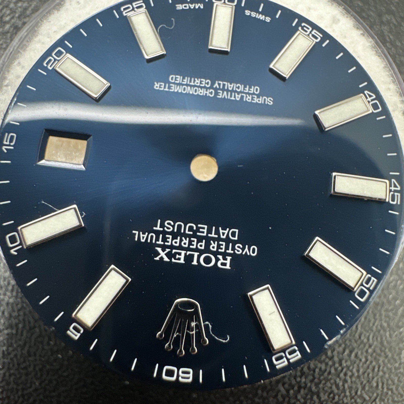 Authentic Rolex Date Just II Blue Stick Dial Date Window 41mm 116334-116300