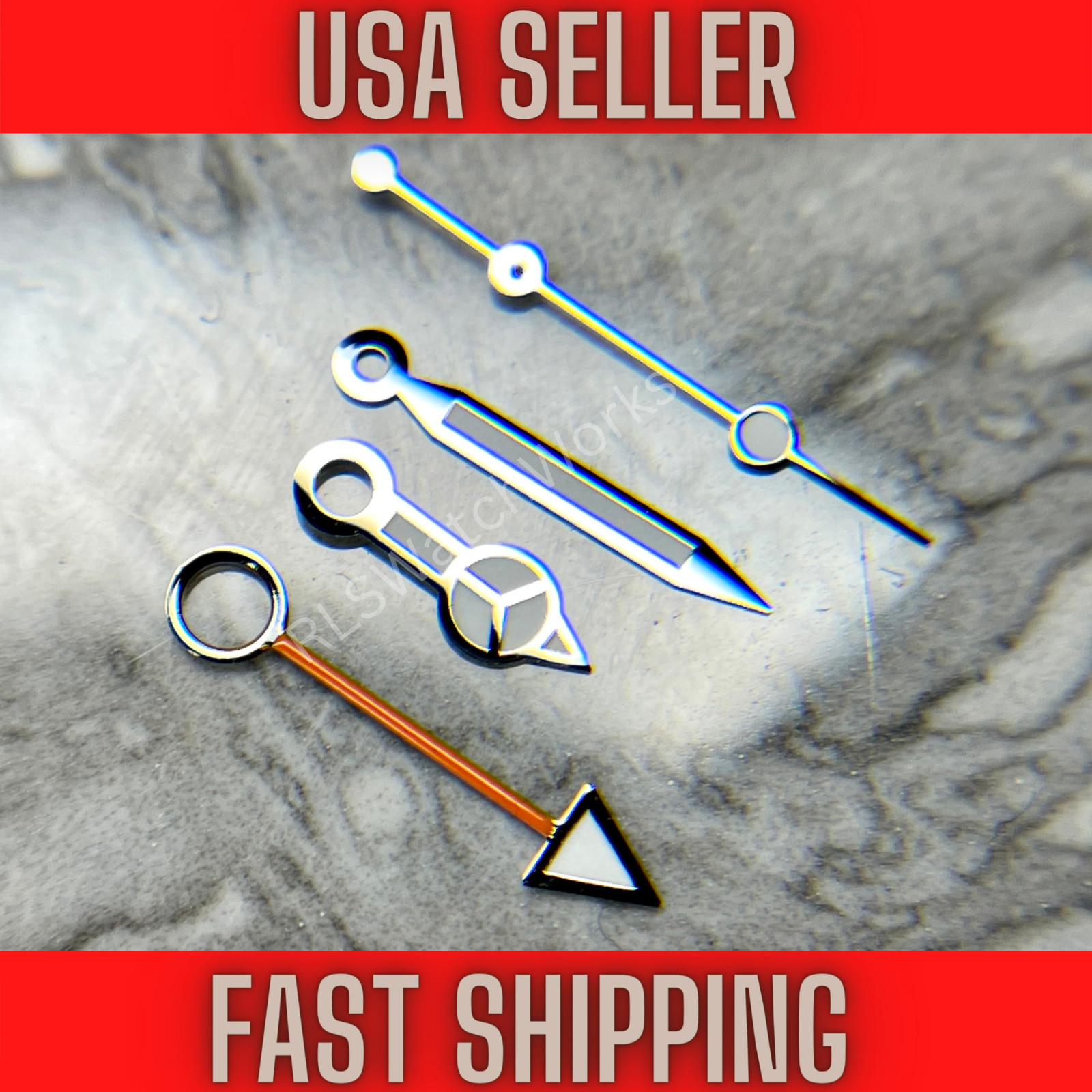 GMT Hand Set for Mod Fits Seiko NH34, 4R34, Seiko SSK, Green luminous -US SELLER
