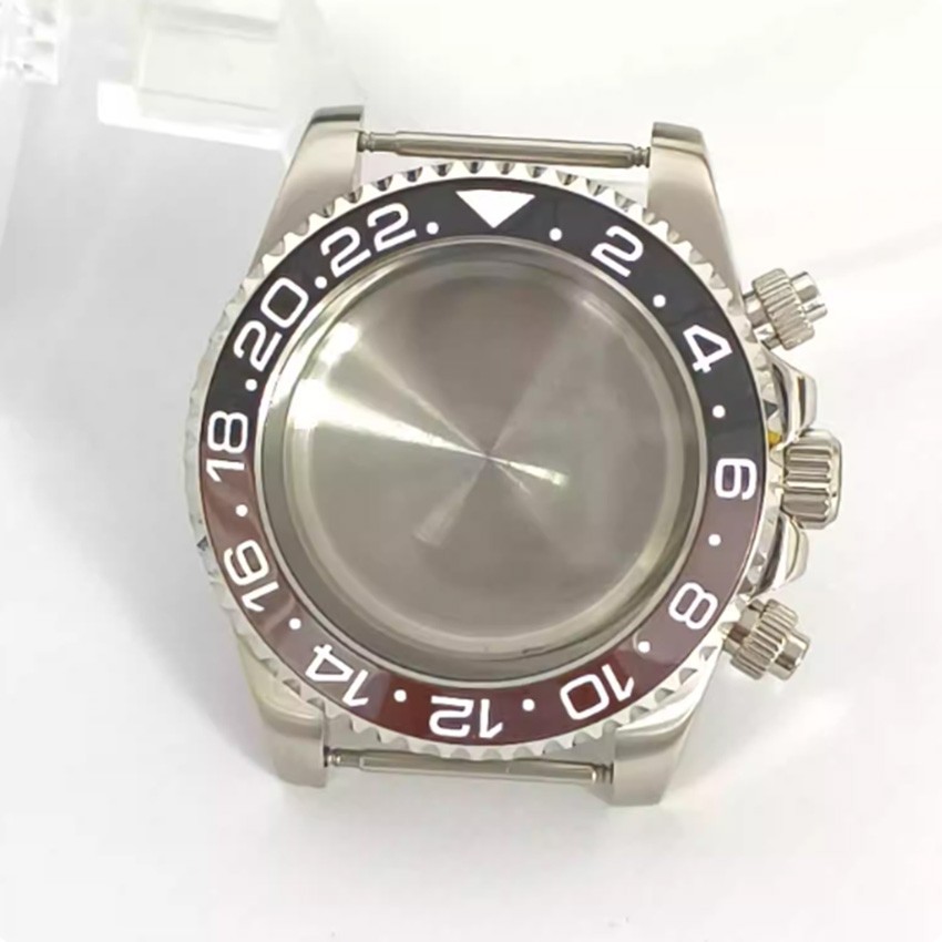 40MM Watch Case with Flat Sapphire Crystal Ceramic Bezel for VK63 Movement