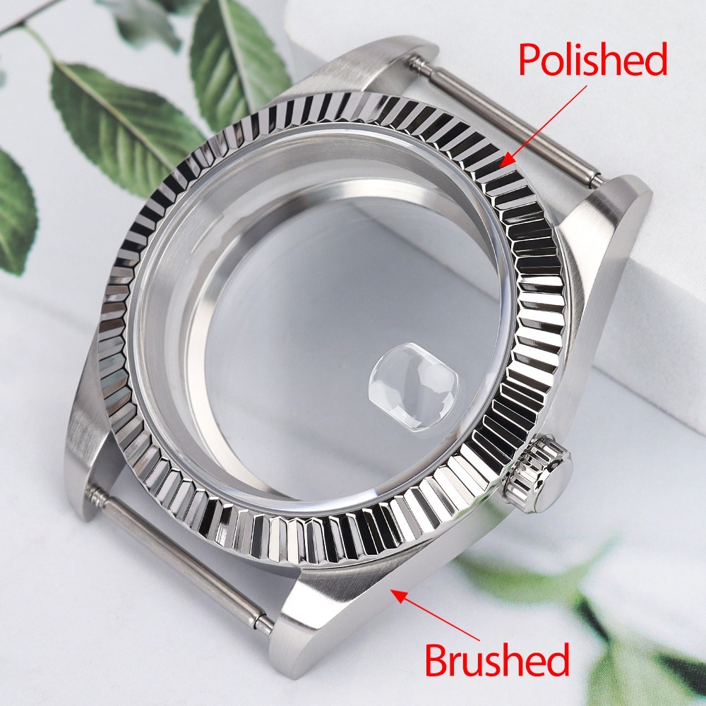 AR Layer Oyster Watch Cases 36mm/39mm Fluted Bezel Sapphire For Seiko NH35 NH36